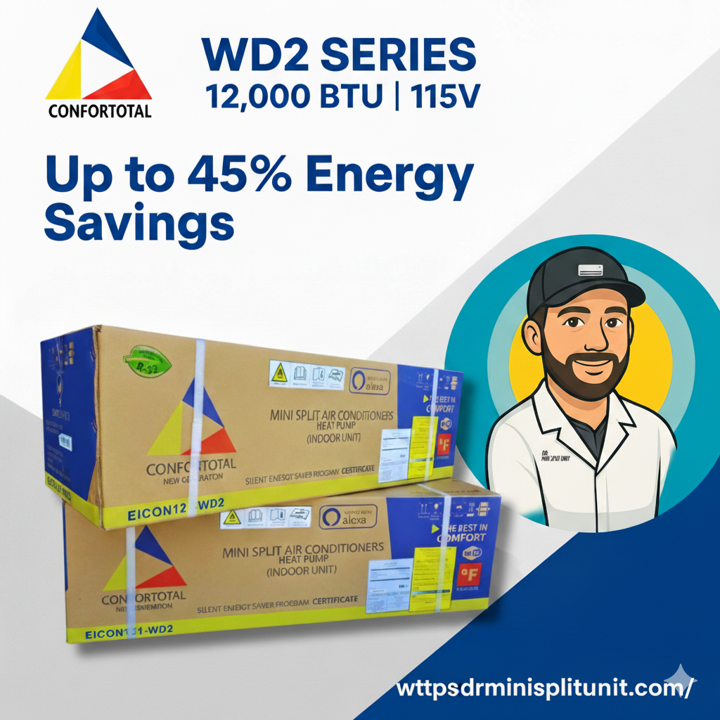 🔹 Mini Split Convencional 18,000 BTU (1.5 Ton) – 220V – WiFi – Instalación